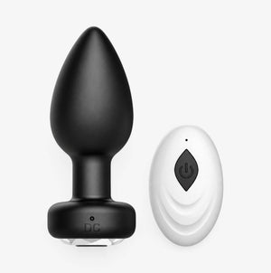 Prostate Hush Black Silicone Prostate Massager - Product Front View