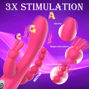 RABBIT MASSAGER - Dual stimulation vibrator for internal and external play