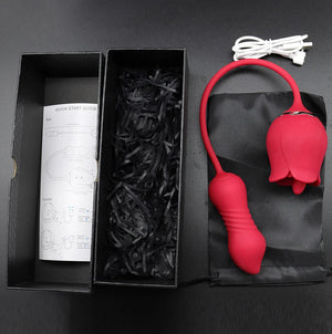 Rose Toy Vibrator - Rose - Dual-Action Clitoral and G-Spot Vibrator with Tongue-Like Stimulation