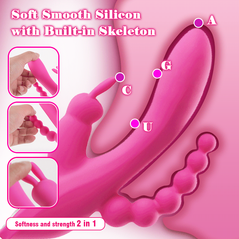 Rabbit Massager triple-point G-spot clitoral anal vibrator
