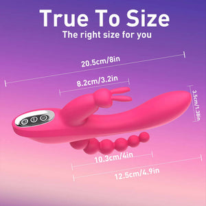 Rabbit Massager Rose - Silicone Rabbit Vibrator - True To Size Detail