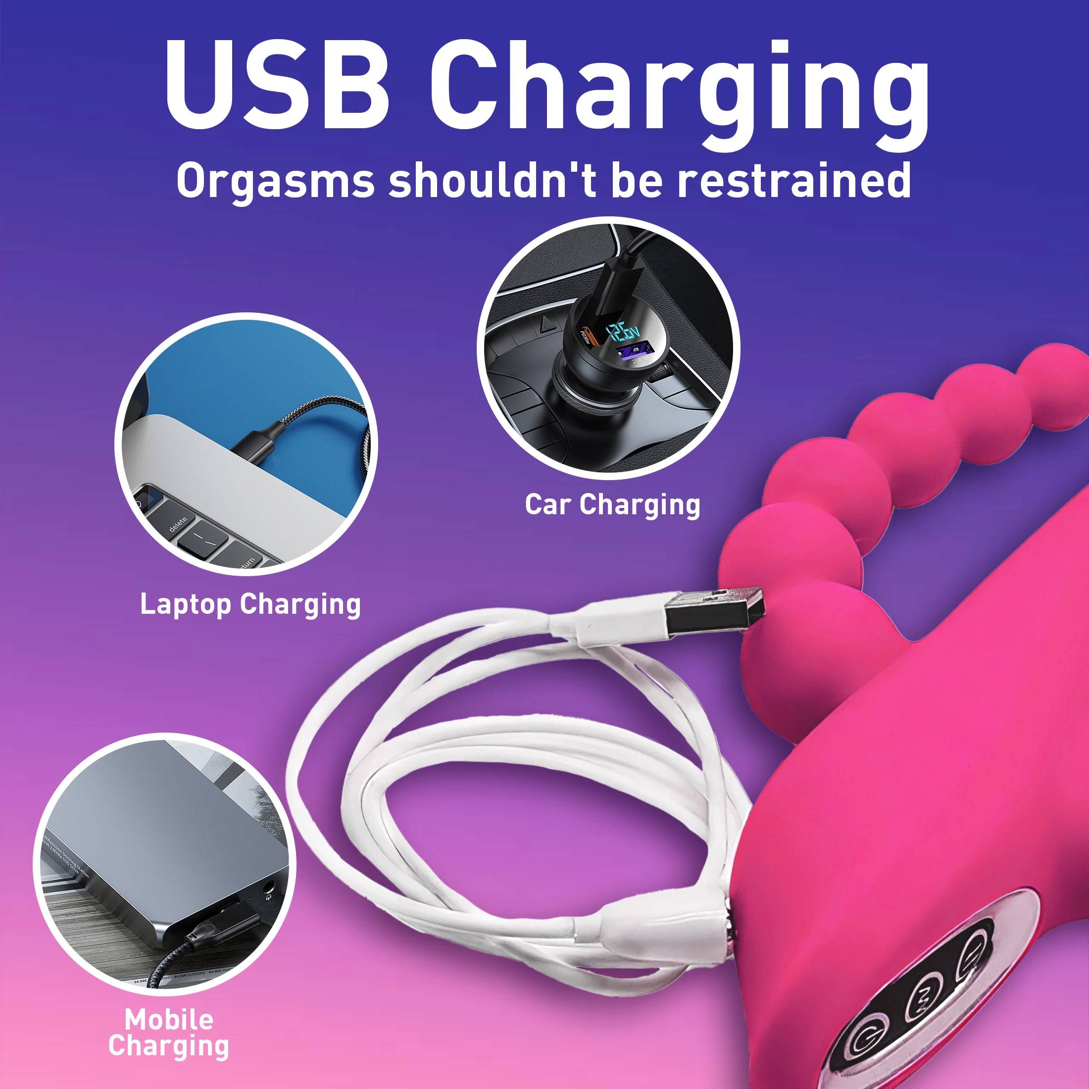 Rabbit Massager Rose - Silicone Rabbit Vibrator - USB Charging Feature