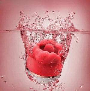 Soft Tongue Vibrator - Red - Rechargeable Clitoral Vibrator with Lifelike Tongue Motion