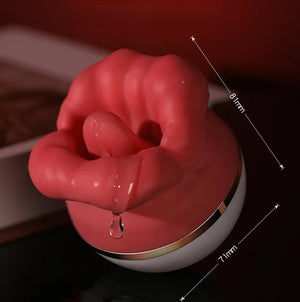 Soft Tongue Vibrator - Red - Rechargeable Clitoral Vibrator with Lifelike Tongue Motion