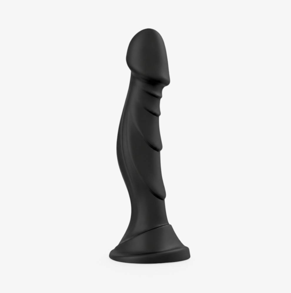 Swirl Vibe Black - vibrating dildo with suction cup - RealCock Toys