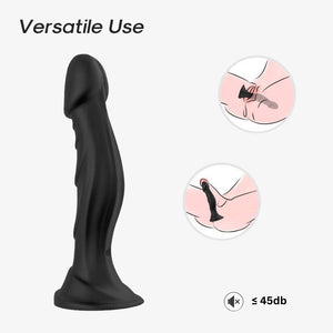 Swirl Vibe Black - versatile quiet vibrating dildo - RealCock Toys