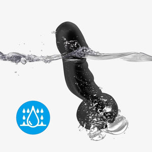 Swirl Vibe Black - waterproof vibrating dildo - RealCock Toys