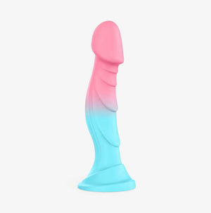 Swirl Vibe Cotton Candy - pink and blue vibrating dildo - RealCock Toys