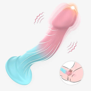 Swirl Vibe Cotton Candy - realistic swirl vibrating dildo - RealCock Toys