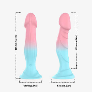 Swirl Vibe Cotton Candy - vibrating dildo size dimensions - RealCock Toys