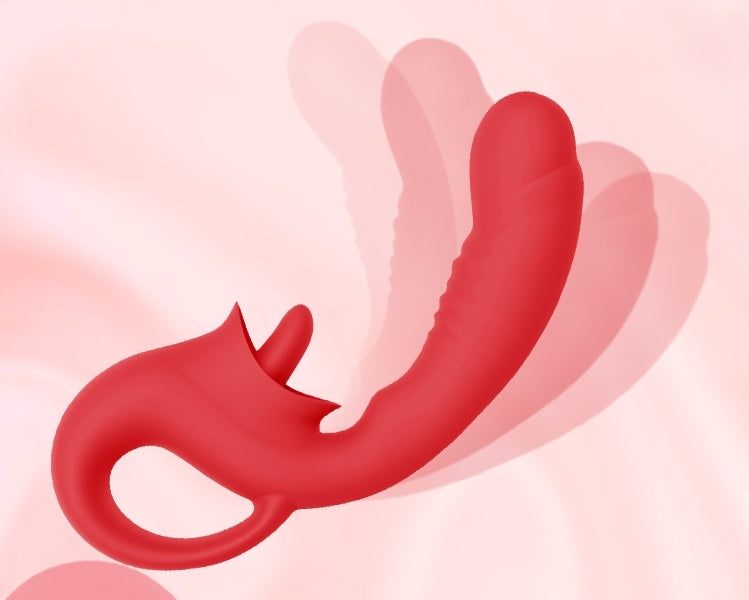Tongue Tease licking vibrating clitoral G-spot vibrator