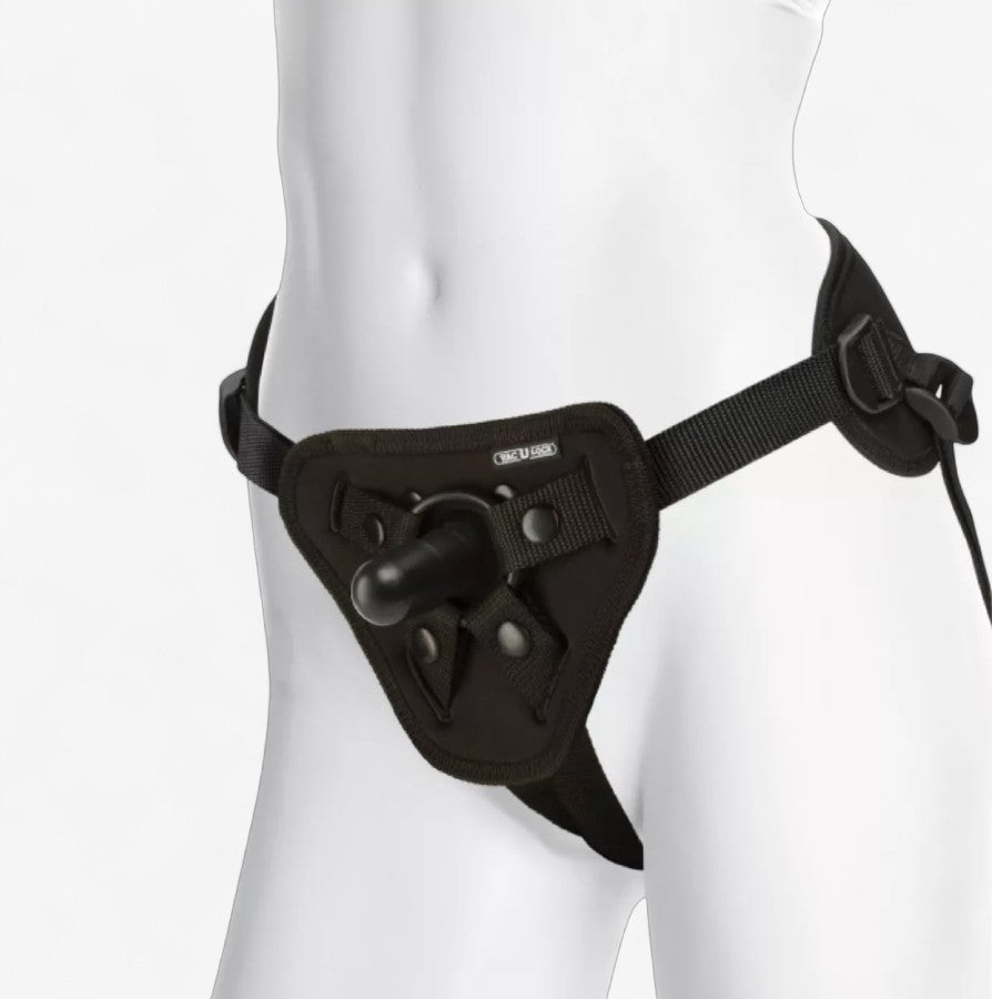 VAC-U-LOCK SUPREME HARNESS WITH VIBRATING PLUG - Harness system with integrated plug