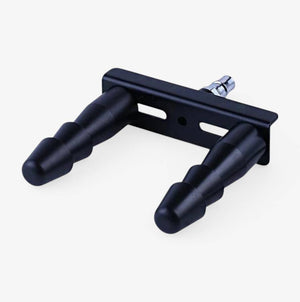 Vac-U-Lock® Compatible Quick Connect Doubler Plug Black - adjustable twin Vac-U-Lock plugs - angled view