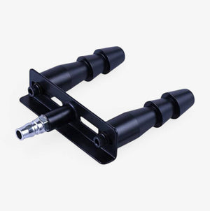 Vac-U-Lock® Compatible Quick Connect Doubler Plug Black - chrome quick-connect pin and mounting plate - rear angle view