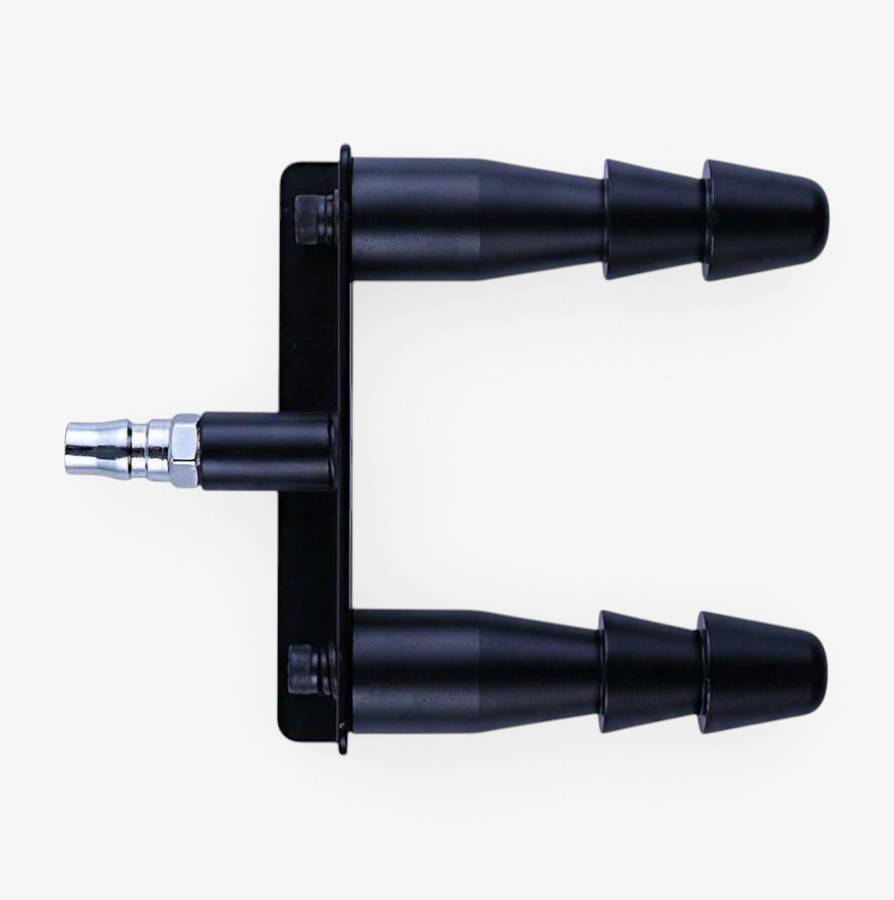 Vac-U-Lock® Compatible Quick Connect Doubler Plug Black - double penetration machine attachment - top view