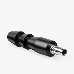 Vac-U-Lock® Compatible Quick Connect Machine Plug Black - chrome quick-connect pin - side angle view