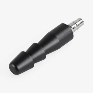 Vac-U-Lock® Compatible Quick Connect Machine Plug Black - tapered ribbed plug end - top angle view