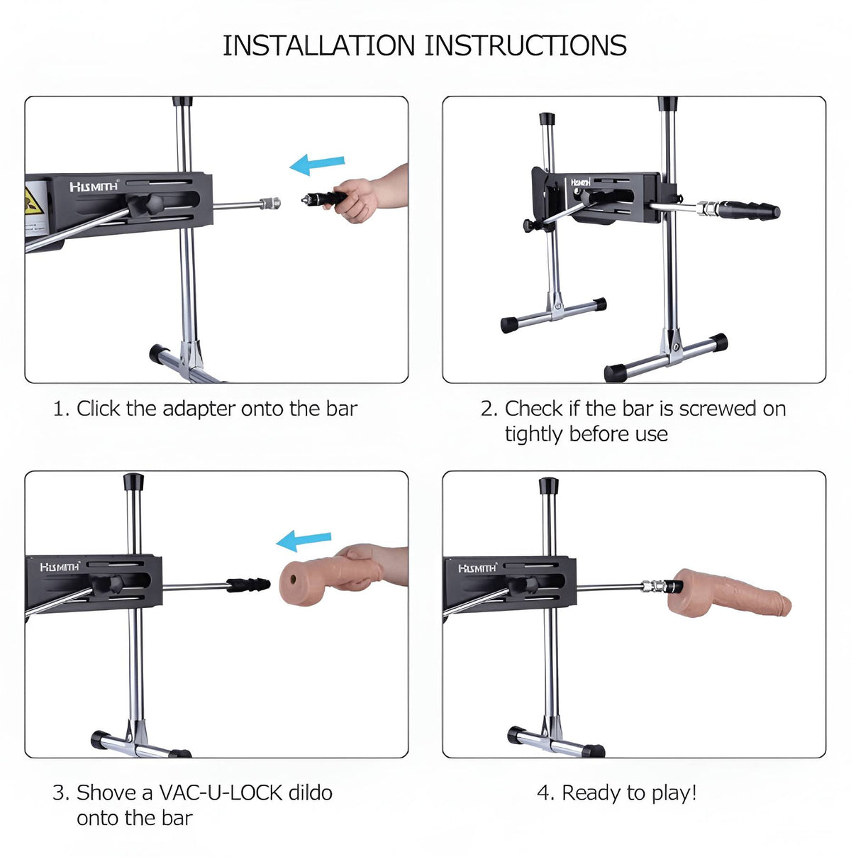 Vac-U-Lock® Compatible Quick Connect Machine Plug Black - sex machine installation instructions - step-by-step guide