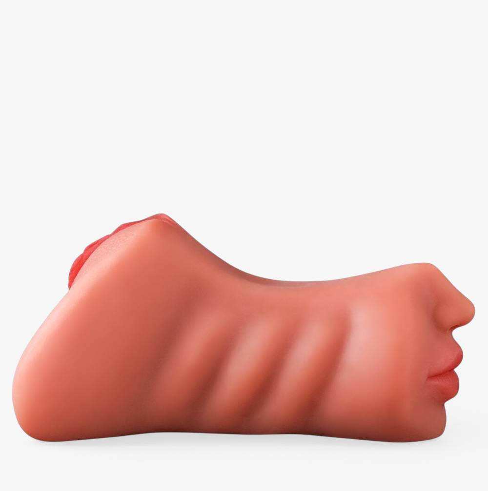 Vixen V-Sim RealCock Medium Skin Tone - Realistic Pocket Pussy - Side Profile View