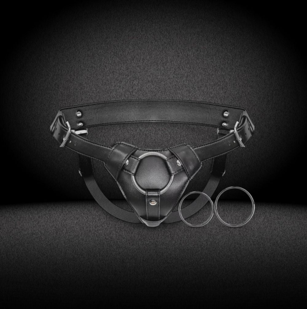 Leather strap-on harness