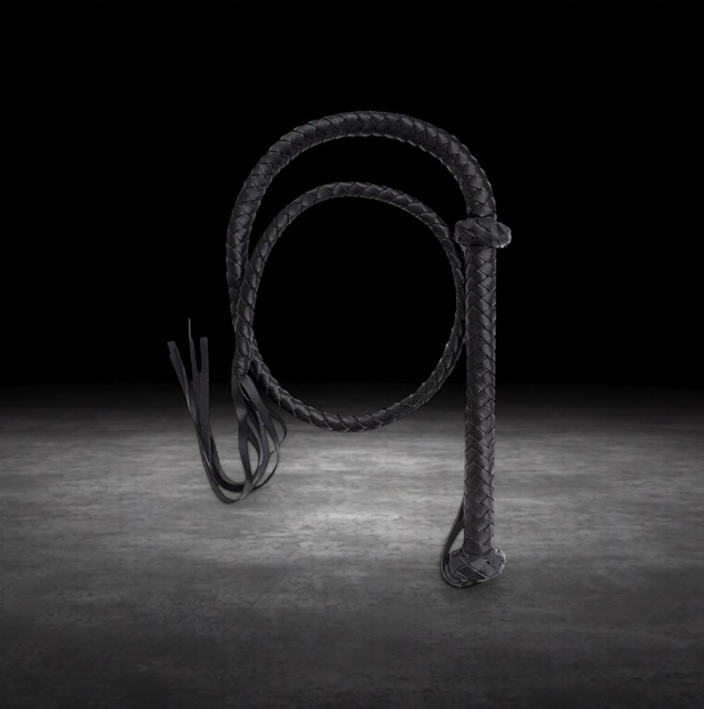 Leather whip BDSM toy black