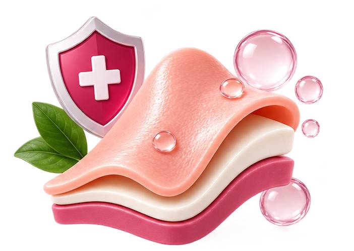 Standard platinum silicone dildo material close-up