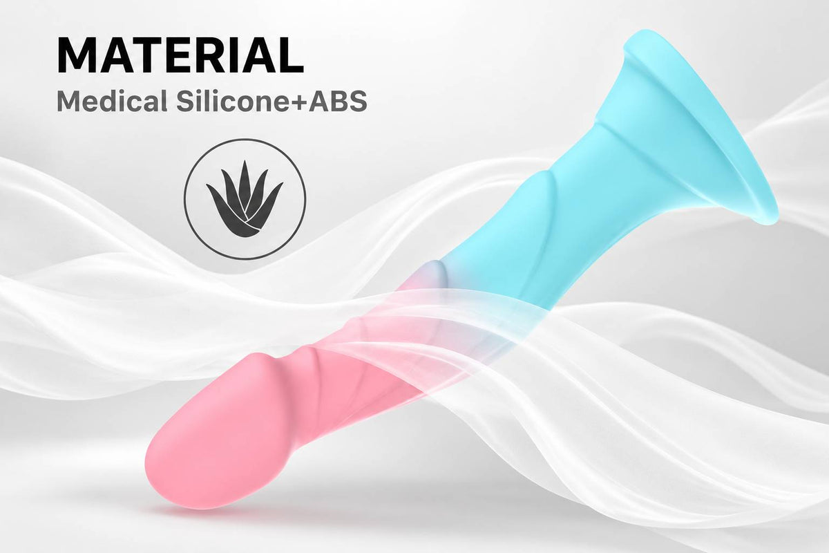 Swirl Vibe body-safe silicone and ABS vibrating dildo with flared suction cup base