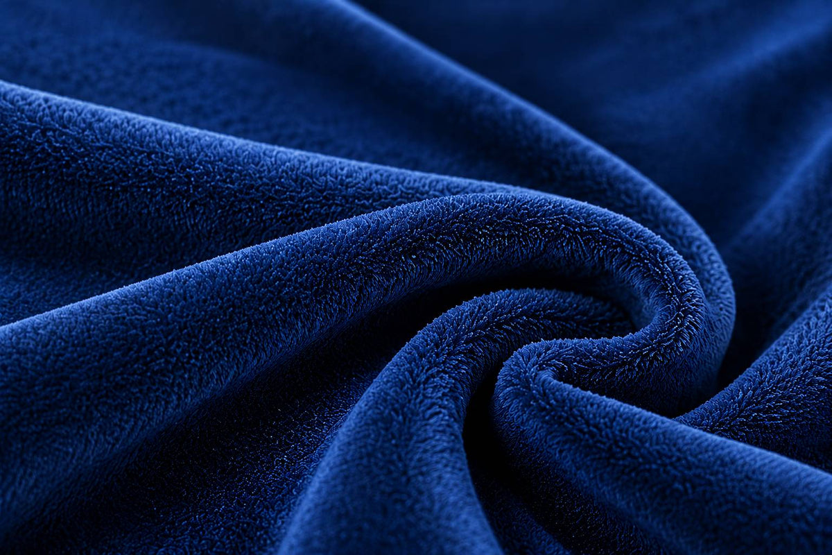 Close-up of ultra-soft navy velvet fabric used for the Velvet Toy Pouch